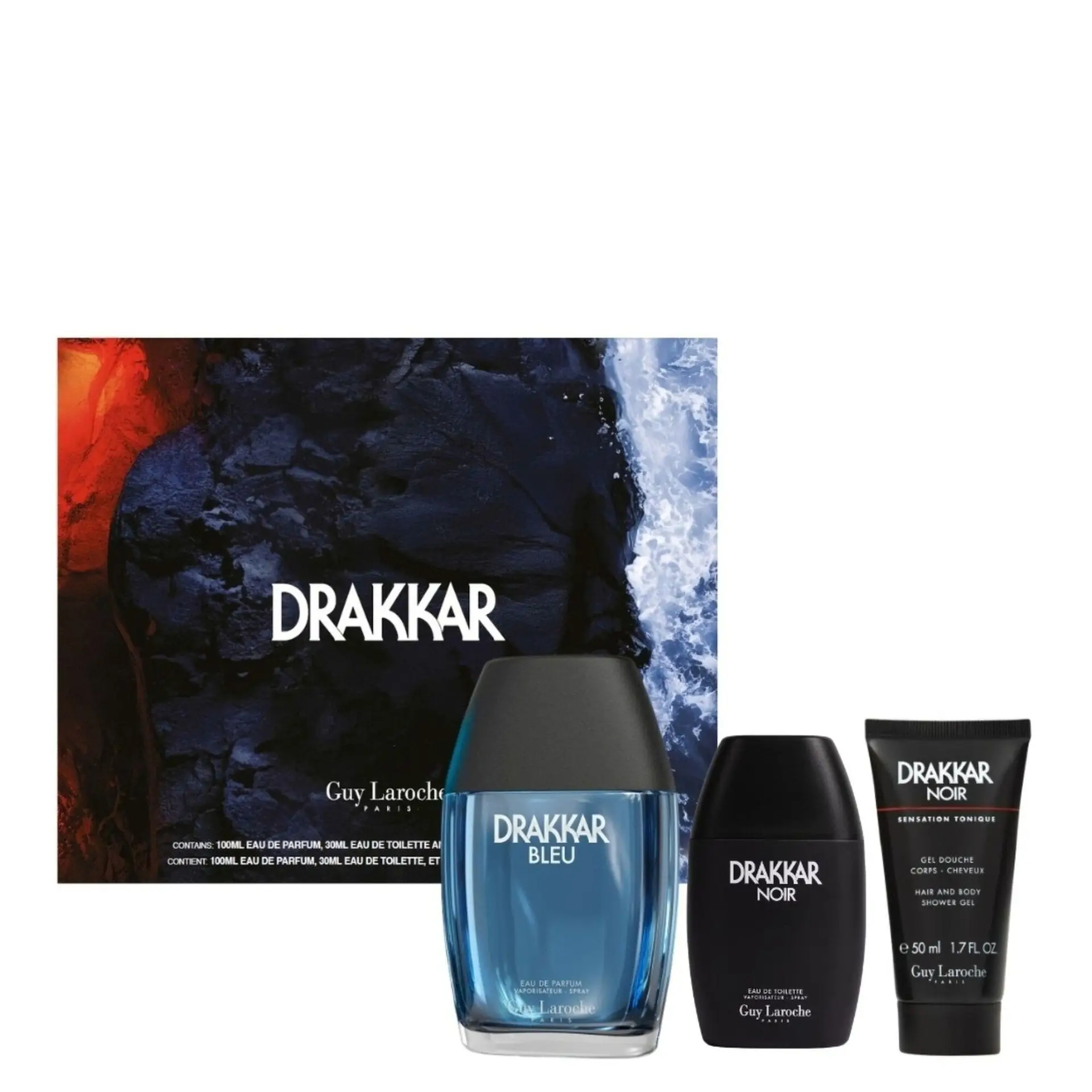 Guy Laroche Drakkar Bleu Coffret Eau de Parfum 100 ml + Eau de Toilette 30 ml + Gel Douche